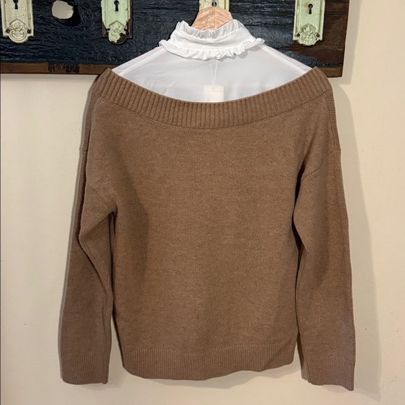 Maje Mirelle Camel Mock Layered Blouse and Wool V-Neck Sweater Pullover Size 2 - Picture 5 of 16